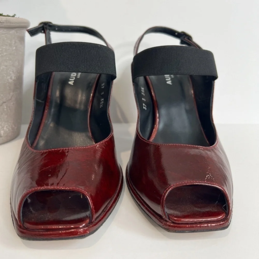 RED Chunky Block Heels With Adjustable Strap